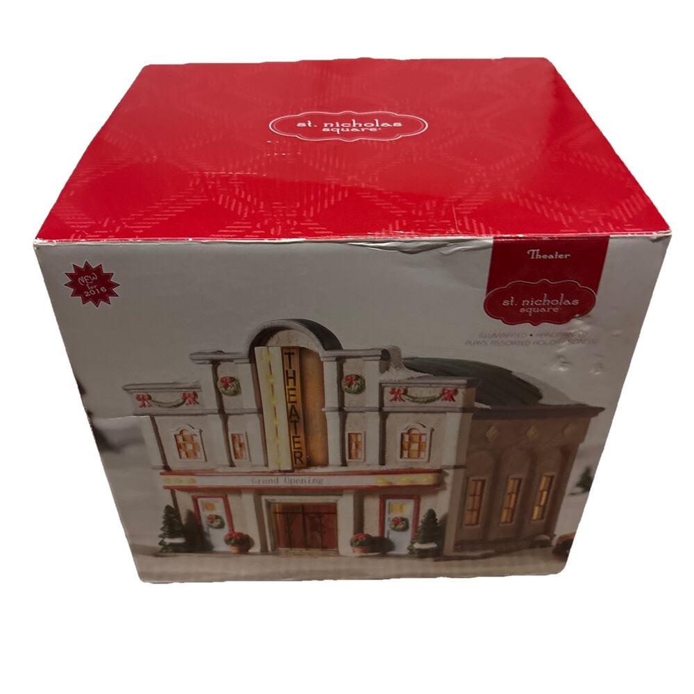 St. Nicholas Square Theater Illuminated Holiday Music NIB Discontinued Rare